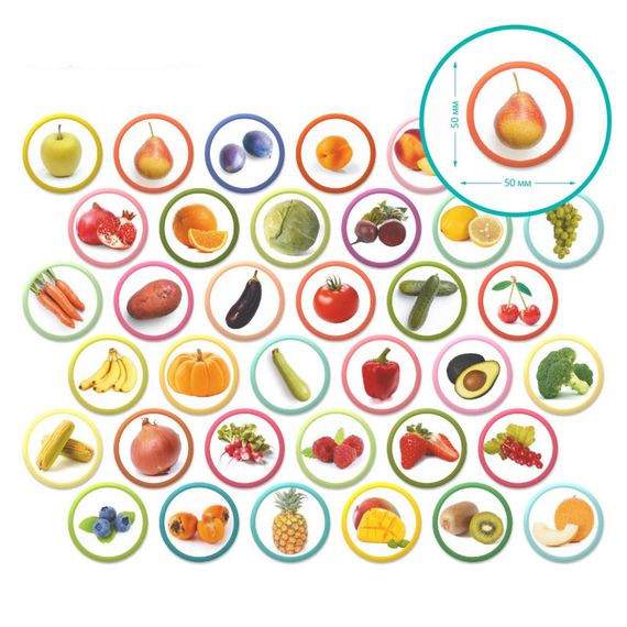 Магнітний набір Монтесорі "Овочі, фрукти і ягоди" 200272 | Зображення 3