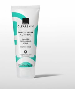 Отшелушивающий скраб для лица Avon с экстрактом гамамелиса и эвкалипта «Уменьшение пор и блеска», 75 мл