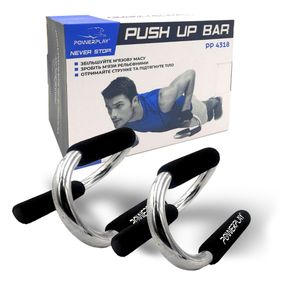 Упори для віджимань Паверплей 4318 Push-Up Bars Stell металеві (S-подібні)