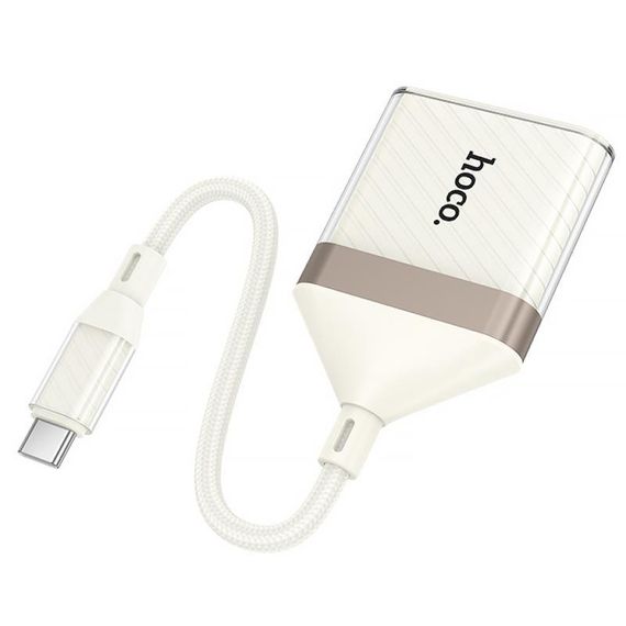 Перехідник Hoco UA40A Crystal 2in1 Type-C to SD/TF (0.15m) Apricot | Зображення 3