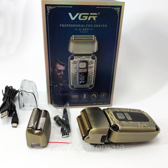 Бритва сітчаста професійна VGR V-337, Акумуляторна бритва для чоловіків Чоловіча на батарейках IE-18 | Зображення 6