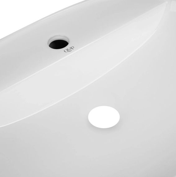 Комплект Qtap Scorpio: Раковина накладна овальна 600х400х120 мм White + Донний клапан PU02 (QT14112203WN47315) | Зображення 3