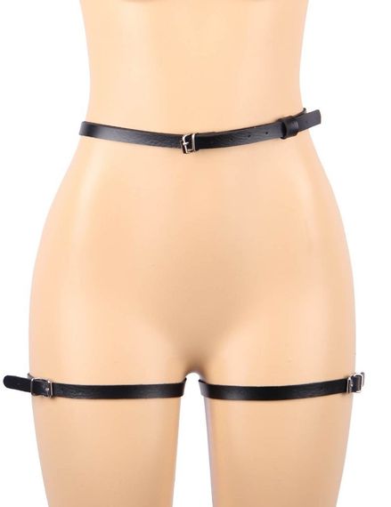 Портупея-гартеры кожа Star Night, черный (без коробки) sexstyle | Зображення 3