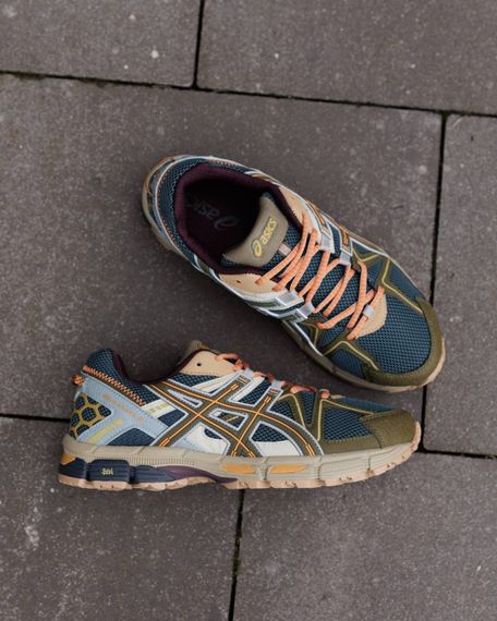 Кросівки демісезонні Asics Lux технологія амортизації колір: олива / жовтогарячий/ синій | Зображення 4