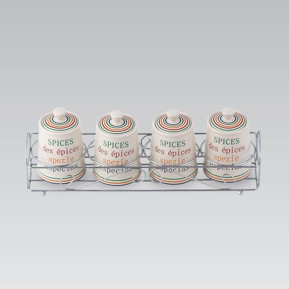 Набор для специй Maestro MR-20031-04CS For You 4 керамические баночки с подставкой