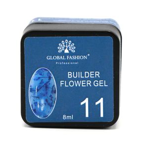 Гель для моделирования ногтей с добавлением сухоцвета Flower Builder Gel 11, 8г