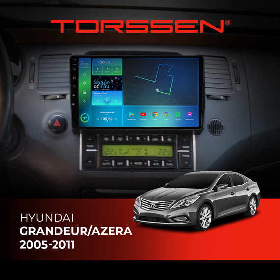 Штатная магнитола Torssen Hyundai Grandeur/Azera 05-11 F98256 4G Carplay DSP
