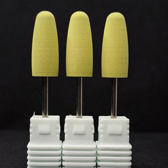 Жовтий силіконовий полірувальник кутикули округлий (великий)