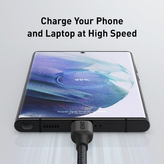 Кабель Anker 544 USB-C to USB-C - 0.9m 140W Bio-Nylon Black | Зображення 5