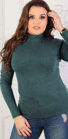 Женский теплый кашемировый гольф-водолазка Ri284 цвет зеленый, размер 48/52