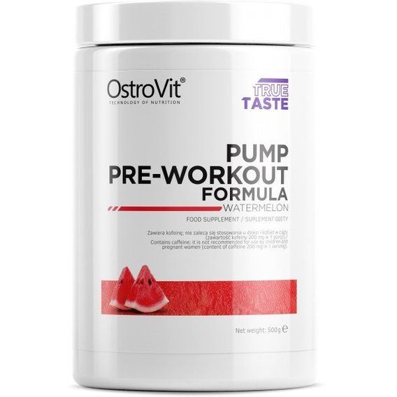 Комплекс до тренування OstroVit PUMP Pre-Workout 500 g /50 servings/ Watermelon