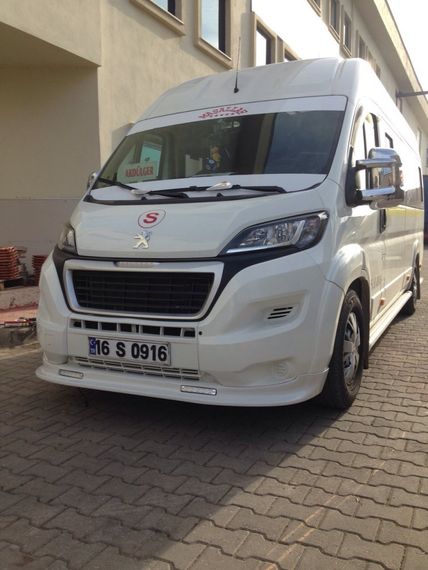 Передня накладка 2014-2024 (вузька з LED, під фарбування) для Fiat Ducato 2006-2024 та 2014-2024 рр | Зображення 1