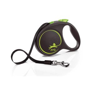 Рулетка Flexi Black Design L, лента 5 м, зеленый