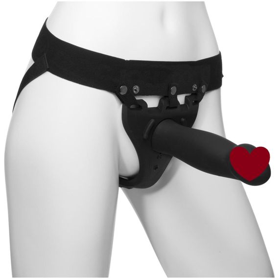 Страпон унісекс Doc Johnson Body Extensions – Be Risque, вібрація, пульт керування, порожня насадка sexstyle