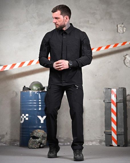 Літній міський тактичний костюм URBAN чорний поліція ПП7691 | Зображення 1