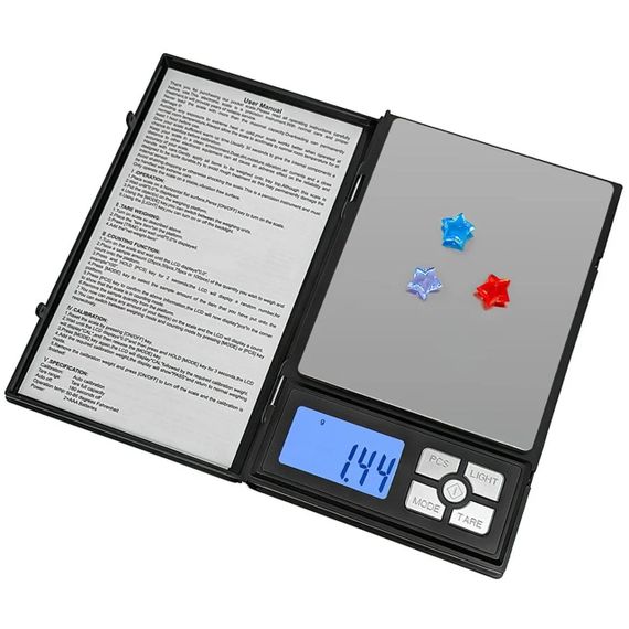 Ювелірні електронні ваги з екраном, 0,01-500 гр, Notebook Series / Кишенькові ваги у вигляді книжки | Зображення 6