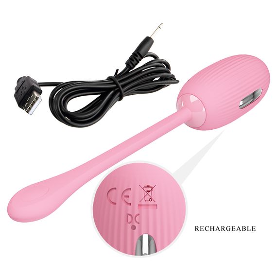 Віброяйце - Pretty Love Doreen Electric Shock Egg Light Pink (App) | Зображення 6