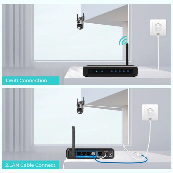 Камера для вулиці 8MP 4K IP Camera Outdoor WiFi PTZ з двома об'єктивами, двома екранами XPRO 3042 Колір (43912-_1343) | Зображення 5