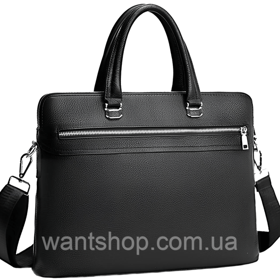 Чоловіча шкіряна сумка портфель для ноутбука чорна Tiding Bag TM-26358