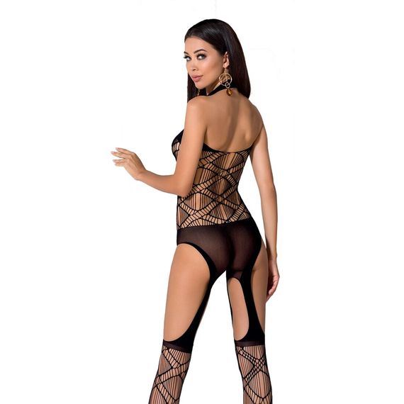 Бодістокінг Passion BS060 black, комбінезон, імітація трусиків і гольфів, S/M/L | Зображення 1