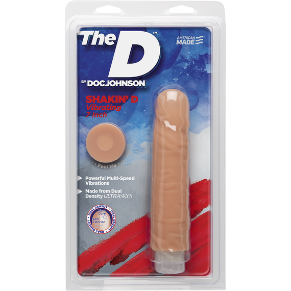Фаллоимитатор Doc Johnson The D: Shakin D 7 Inch Vibro ULTRASKYN, диаметр 3,8см, плавная регулировка sexstyle | Зображення 2