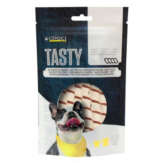 Лакомства для собак TASTY Крученый стик, утка с треской, 80гр