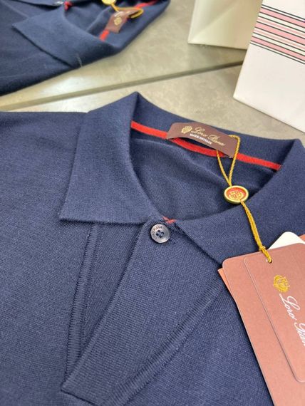 Трикотажне поло Loro Piana темно-синього кольору  f704 | Зображення 1