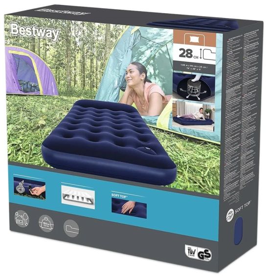Надувний матрац  188x99x28см  з підголовником, вбудований ножний насос, Bestway 67224 | Зображення 7