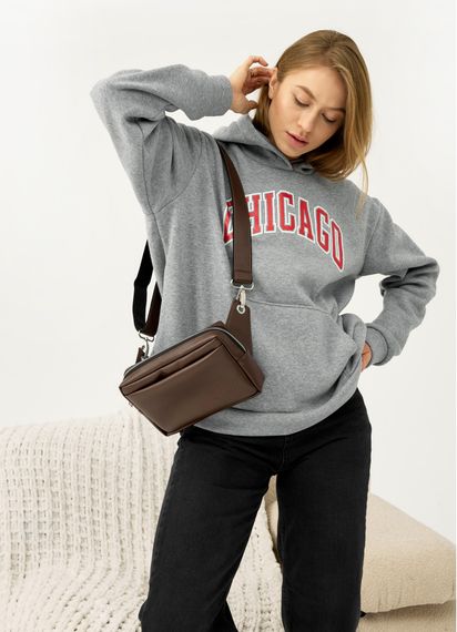 Жіноча сумка бананка бананка Sambag HARVI шоколадна 24 × 16 × 6 см (88213020)