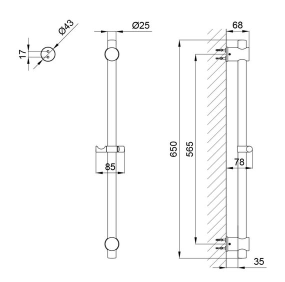 Душевая стойка Lidz Niagara Nickel с держателем LDNIA320NKS28543 | Зображення 1