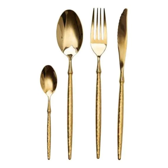 Набор столовых приборов золото на 6 персон 24 предмета ложки, вилки, ножи Золото HP-20-15