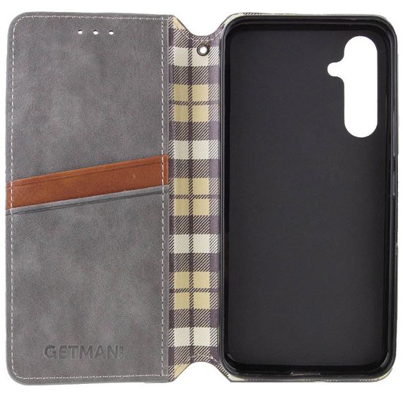 Шкіряний чохол-книжка GETMAN Cubic (PU) для Samsung Galaxy A15 4G/5G / M15 5G Сірий | Зображення 3