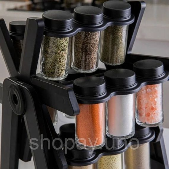 Карусель для специй 360° Spice Rack на 18 баночек · Кухонный органайзер – спецовница на вращающейся подставке | Зображення 1