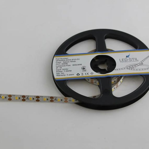 Светодиодная лента с USB нейтральный оттенок 5V 7.2W SMD2835 NW IP33 2m (DFN/60) | Зображення 4