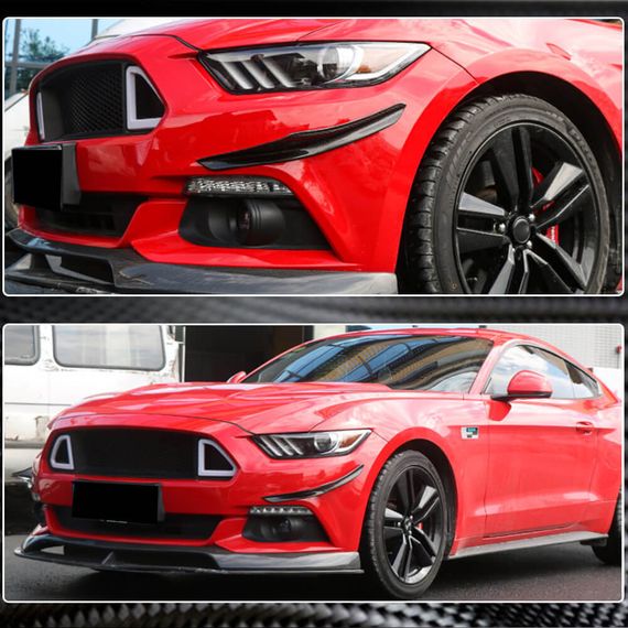 Накладки на передній бампер (2015-2017, Карбон) для Ford Mustang рр | Зображення 2