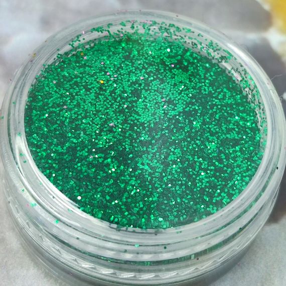 Зелений дрібний глітер для декору нігтів (повна баночка)