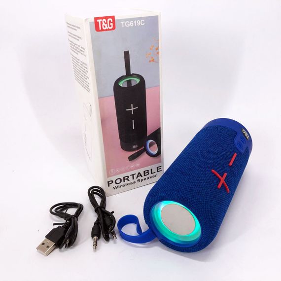 Портативная Bluetooth колонка TG619C FM-радио USB/TF с ремешком. ON-702 Цвет: синий | Зображення 4