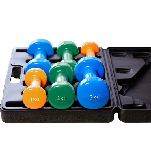 Набір гантелей в кейсі 12 кг. PowerPlay 4118 Fitness Dumbells (2шт.*1кг. 2шт.*2кг. 2шт.*3кг.) | Зображення 3
