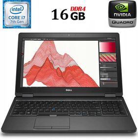 Робоча станція Б-клас Dell Precision 3520 / 15.6" PS / Intel Core i7-7820HQ (4(8) ядра по 2.9-3.9GHz) / 16GB DDR4 / 256GB SSD / Quadro M620, 2GB GDDR5, 128-bit / WebCam / HDMI / Win 10 б/в