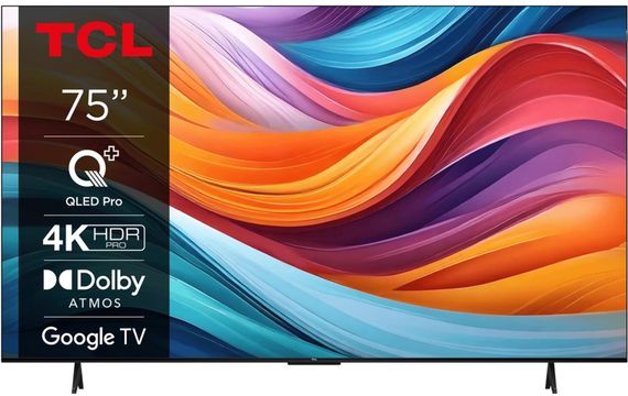 Телевізор 75&quot; TCL QLED 4K 60Hz Smart Google TV Titan 75T7B