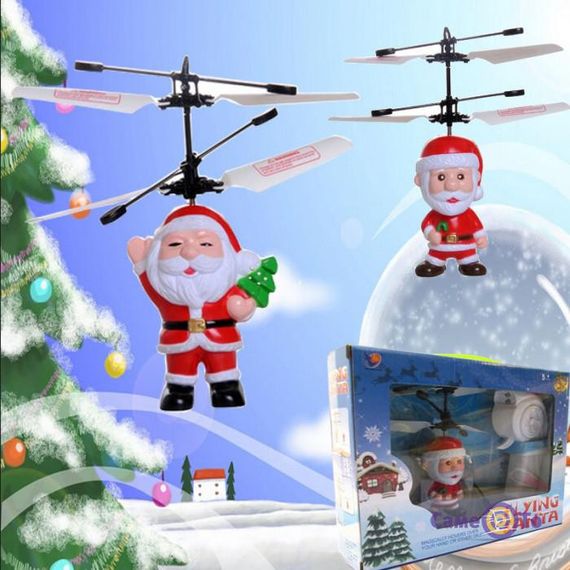 Літаюча Іграшка Flying Santa Санта Клаус Подарунок на Новий Рік Дід Мороз | Зображення 1