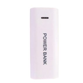 Powerbank Повербанк для двох 18650 Li-Ion пластик з ліхтариком (тільки корпус без акумулятора) Білий