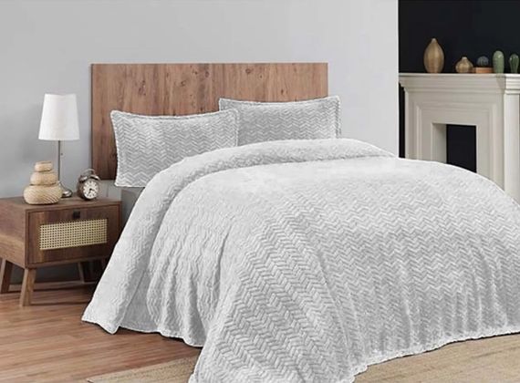 Покрывало с наволочками Merinos Sense 220×240 см. Светло-серый
