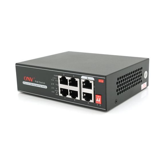 4х портовий PoE комутатор з автоперезапуском ONV-H1064PLD, 4хРоЕ 100Мбіт + 2хUplink 100Мбіт до 250м, IEEE802.3af/at, загальна | Зображення 1