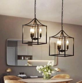 Люстра підвісна на 4 лампочки 26652 Чорний 50-140х40х26 см.