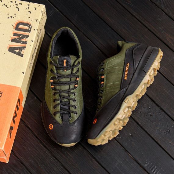 Шкіряні кросівки MERRELL олива | Зображення 7
