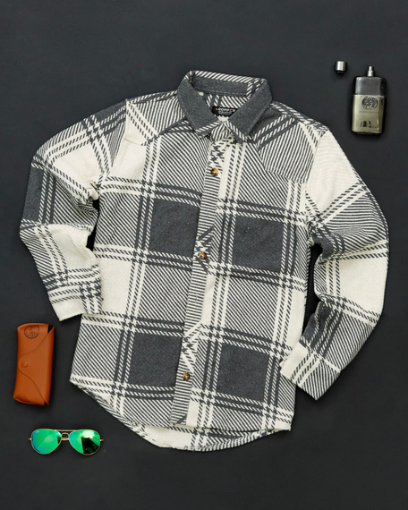 Тепла сорочка Бейджин сіро-білий S L | Зображення 1