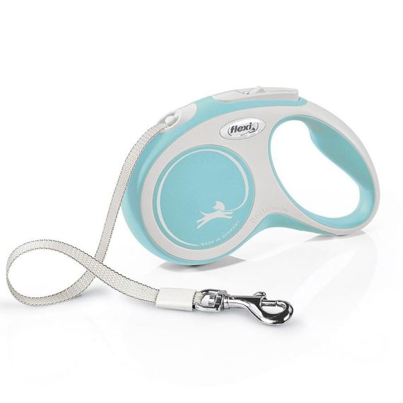 Рулетка Flexi New Comfort S, лента 5 м, голубой