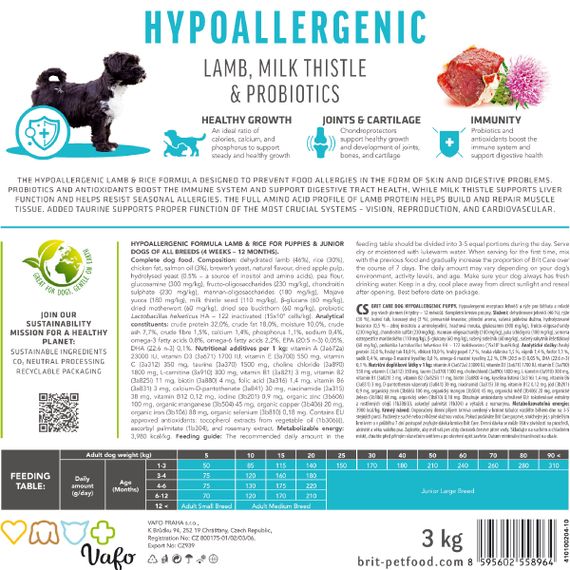 Корм сухий Brit Care Dog Hypoallergenic Puppy для цуценят гіпоалергенний з ягням 1 кг | Зображення 5