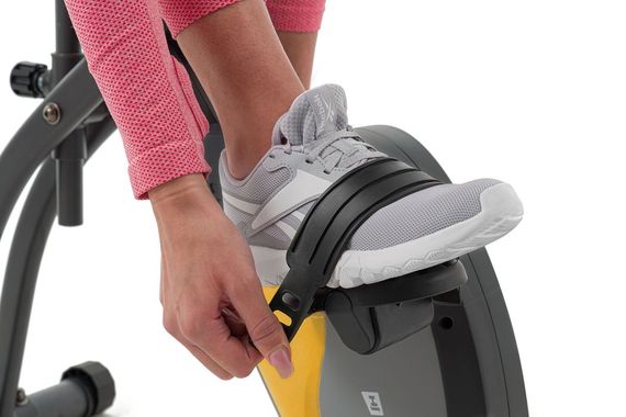 Велотренажер магнітний Hop-Sport HS-3010X Grix X-Bike з еспандерами сіро-жовтий | Зображення 6